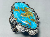 The Best Vintage Native American Navajo Blue Thunder Turquoise (rare) Sterling Silver Bracelet-Nativo Arts