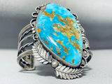 The Best Vintage Native American Navajo Blue Thunder Turquoise (rare) Sterling Silver Bracelet-Nativo Arts