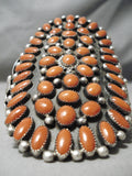 The Best Vintage Native American Navajo Red Coral Sterling Silver Bracelet Old-Nativo Arts