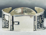 The Best Vintage Native American Navajo Turquoise Inlay Sterling Silver Clasp Bracelet-Nativo Arts