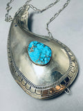 The Biggest Best Vintage Native American Navajo Morenci Turquoise Sterling Silver Canteen-Nativo Arts