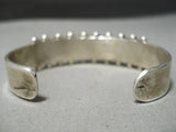 Thick Sturdy Vintage Native American Navajo Turquoise Sterling Silver Bracelet Old-Nativo Arts