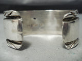 Thick Vintage Native American Navajo Blue Diamond Turquoise Sterling Silver Bracelet-Nativo Arts