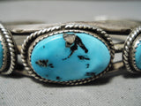 Thicker Vintage Native American Navajo Blue Turquoise Sterling Silver Bracelet Cuff Old-Nativo Arts