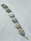 Time Consuming Intricate Vintage Native American Navajo Turquoise Sterling Silver Bracelet-Nativo Arts