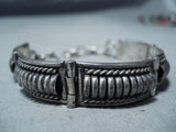 Tom Charlie Vintage Native American Navajo Sterling Silver Hinge Bracelet Old-Nativo Arts