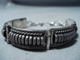 Tom Charlie Vintage Native American Navajo Sterling Silver Hinge Bracelet Old-Nativo Arts