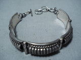 Tom Charlie Vintage Native American Navajo Sterling Silver Hinge Bracelet Old-Nativo Arts