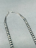Tommy Lewis Native American Navajo Turquoise Sterling Silver Squash Blossom Necklace-Nativo Arts