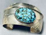 Tommy Sam Vintage Native American Navajo #8 Turquoise Sterling Silver Bracelet-Nativo Arts