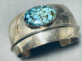 Tommy Sam Vintage Native American Navajo #8 Turquoise Sterling Silver Bracelet-Nativo Arts