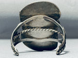 Towering A.m.c Vintage Native American Navajo Turquoise Leaf Sterling Silver Bracelet Cuff-Nativo Arts