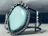 Towering Authentic Vintage Native American Navajo Sky Blue Turquoise Sterling Silver Bracelet-Nativo Arts