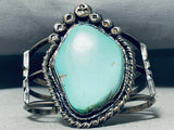Towering Authentic Vintage Native American Navajo Sky Blue Turquoise Sterling Silver Bracelet-Nativo Arts