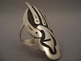 Towering Badger Paw Vintage Navajo Native American Jewelry Silver Ring Old-Nativo Arts