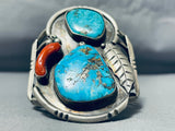 Towering Museum Vintage Native American Navajo Morenci Turquoise Sterling Silver Bracelet-Nativo Arts