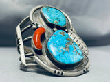 Towering Museum Vintage Native American Navajo Morenci Turquoise Sterling Silver Bracelet-Nativo Arts