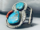 Towering Museum Vintage Native American Navajo Morenci Turquoise Sterling Silver Bracelet-Nativo Arts