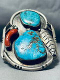 Towering Museum Vintage Native American Navajo Morenci Turquoise Sterling Silver Bracelet-Nativo Arts