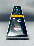 Towering Outer Space Native American Navajo Turquoise Coral Sterling Silver Ring-Nativo Arts