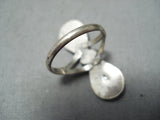 Towering Vintage Native American Navajo Turquoise Teardrop Sterling Silver Ring Old-Nativo Arts