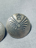 Traditional Native American Navajo Sterling Silver Earrings-Nativo Arts