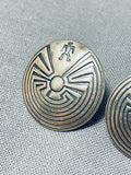 Traditional Native American Navajo Sterling Silver Earrings-Nativo Arts