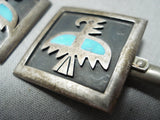 Traditional Vintage Navajo Native American Turquoise Sterling Silver Cufflinks-Nativo Arts