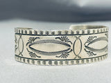Tremendous Al Cleveland Native American Navajo Sterling Silver Bracelet Signed-Nativo Arts