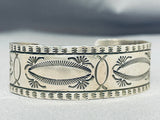 Tremendous Al Cleveland Native American Navajo Sterling Silver Bracelet Signed-Nativo Arts