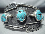 Tremendous Native American Navajo Sleeping Beauty Turquoise Sterling Silver Bracelet-Nativo Arts
