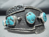 Tremendous Native American Navajo Sleeping Beauty Turquoise Sterling Silver Bracelet-Nativo Arts