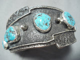 Tremendous Native American Navajo Sleeping Beauty Turquoise Sterling Silver Bracelet-Nativo Arts