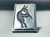 Tremendous Native American Navajo Sterling Silver Kokopelli Ring-Nativo Arts