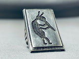 Tremendous Native American Navajo Sterling Silver Kokopelli Ring-Nativo Arts