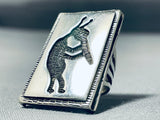 Tremendous Native American Navajo Sterling Silver Kokopelli Ring-Nativo Arts