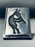 Tremendous Native American Navajo Sterling Silver Kokopelli Ring-Nativo Arts