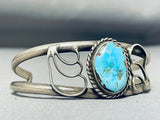 Tremendous Vintage Native American Navajo Blue Gem Turquoise Sterling Silver Bracelet-Nativo Arts
