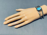 Tremendous Vintage Native American Navajo Blue Gem Turquoise Sterling Silver Bracelet-Nativo Arts