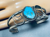 Tremendous Vintage Native American Navajo Blue Gem Turquoise Sterling Silver Bracelet-Nativo Arts