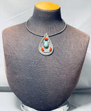 Tremendous Vintage Native American Navajo Candelaria Turquoise Sterling Silver Choker Necklace-Nativo Arts