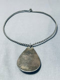 Tremendous Vintage Native American Navajo Candelaria Turquoise Sterling Silver Choker Necklace-Nativo Arts
