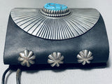 Tremendous Vintage Native American Navajo Morenci Turquoise Sterling Silver Bowguard-Nativo Arts