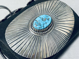 Tremendous Vintage Native American Navajo Morenci Turquoise Sterling Silver Bowguard-Nativo Arts