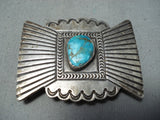 Tremendous Vintage Native American Navajo Royston Turquoise Sterling Silver Buckle Old-Nativo Arts