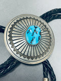 Tremendous Vintage Native American Navajo Sleeping Beauty Turquoise Sterling Silver Bolo-Nativo Arts