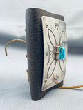 Tremendous Vintage Native American Navajo Sleeping Beauty Turquoise Sterling Silver Bowguard-Nativo Arts