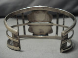 Tremendous Vintage Native American Navajo Turquoise Inlaid Sterling Silver Bracelet Old Cuff-Nativo Arts