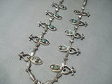 Tremendous Vintage Native American Navajo Turquoise Sterling Silver Necklace Old-Nativo Arts