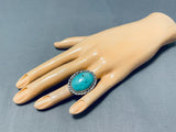 Tremendous Vintage Native American Navajo Turquoise Sterling Silver Ring-Nativo Arts